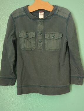 Tea Collection Slate Blue Long-Sleeve Henley Top for Kids